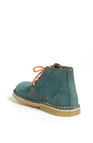Green suede ankle boots for boys