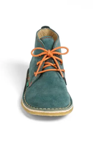Green suede ankle boots for boys