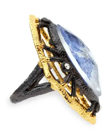 Statement ring with blue sodalite